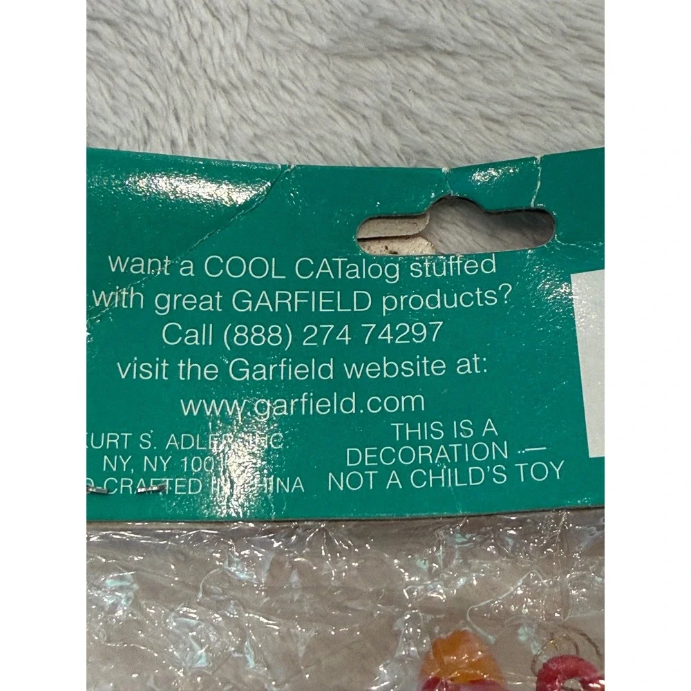 Vintage Kurt S Adler‎ Garfield Santa Christmas Ornament New in Package 991000L